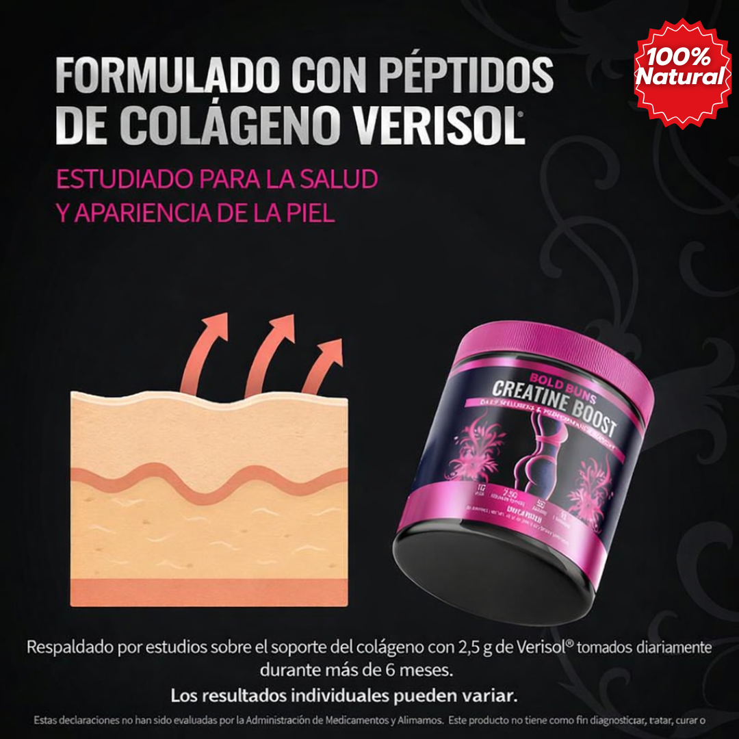 Bold Buns Creatina Boost | Fórmula de Creatina, Colágeno y Aminoácidos