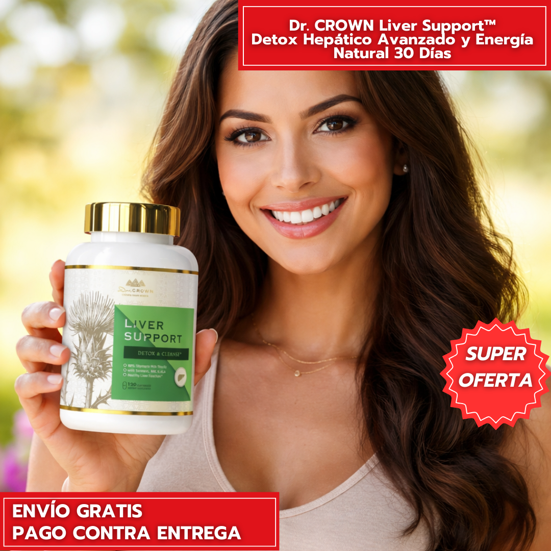 Dr. CROWN Liver Support – Detox Hepático Avanzado y Energía Natural 30 Días