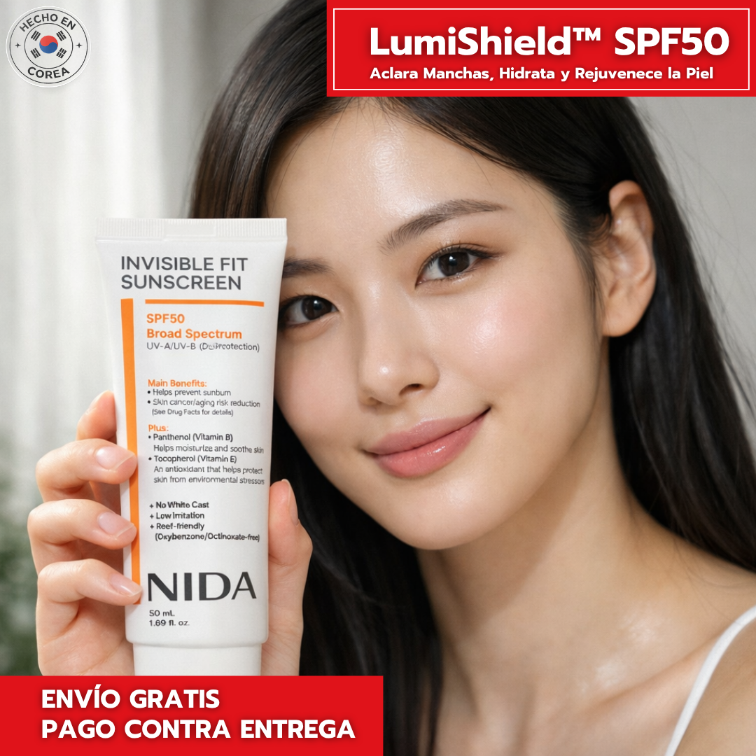 LumiShield SPF50 - Aclara Manchas, Hidrata y Rejuvenece la Piel