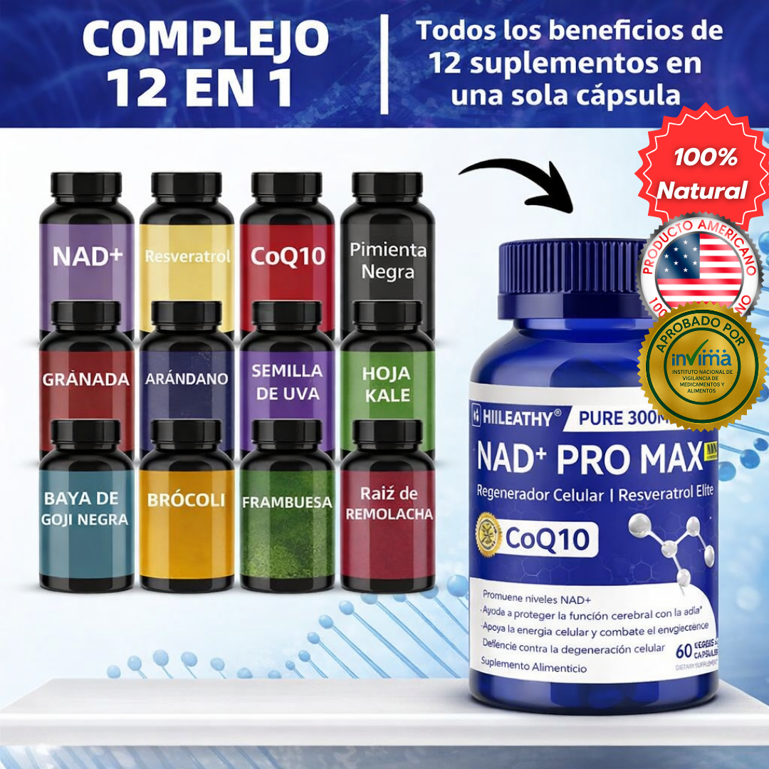 NAD+ Pro Max 300mg Elite – Energía Celular & Anti-Age Avanzado
