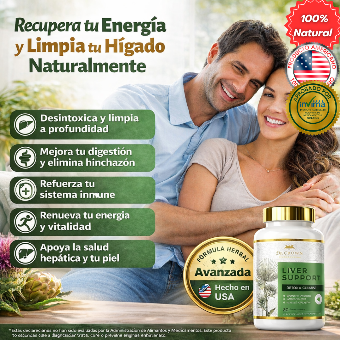 Dr. CROWN Liver Support – Detox Hepático Avanzado y Energía Natural 30 Días