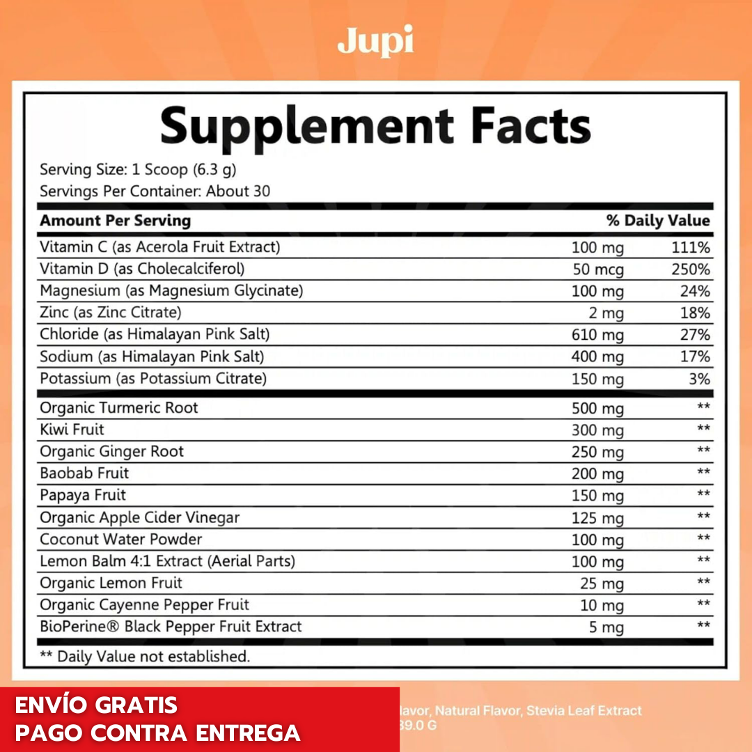 Jupi Wellness Hydration – Energía Natural y Apoyo Digestivo Diario