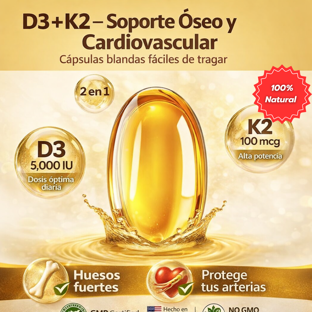 Pack x2 Vitamina D3 + K2 - Fortalece tus Huesos y Refuerza tu Sistema Inmune