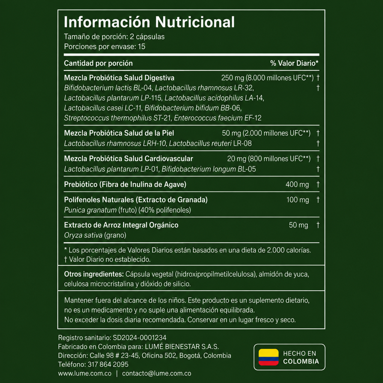 Lumé - Probiótico + prebiótico diario, clínicamente validado para aliviar la hinchazón, los gases y el estreñimiento — formulado con 24 cepas para cuidar la salud de todo tu cuerpo