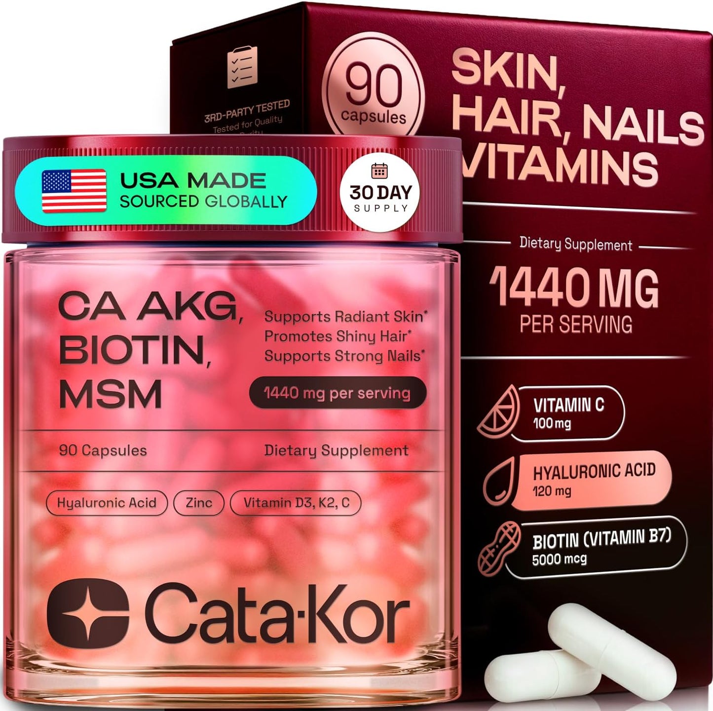 Cata-Kor Vitaminas para el cabello, la piel y las uñas