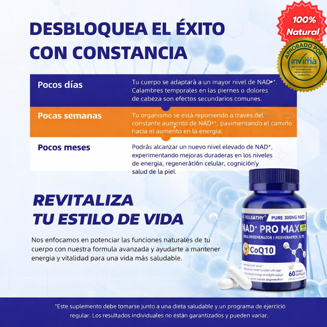 NAD+ Pro Max 300mg Elite – Energía Celular & Anti-Age Avanzado