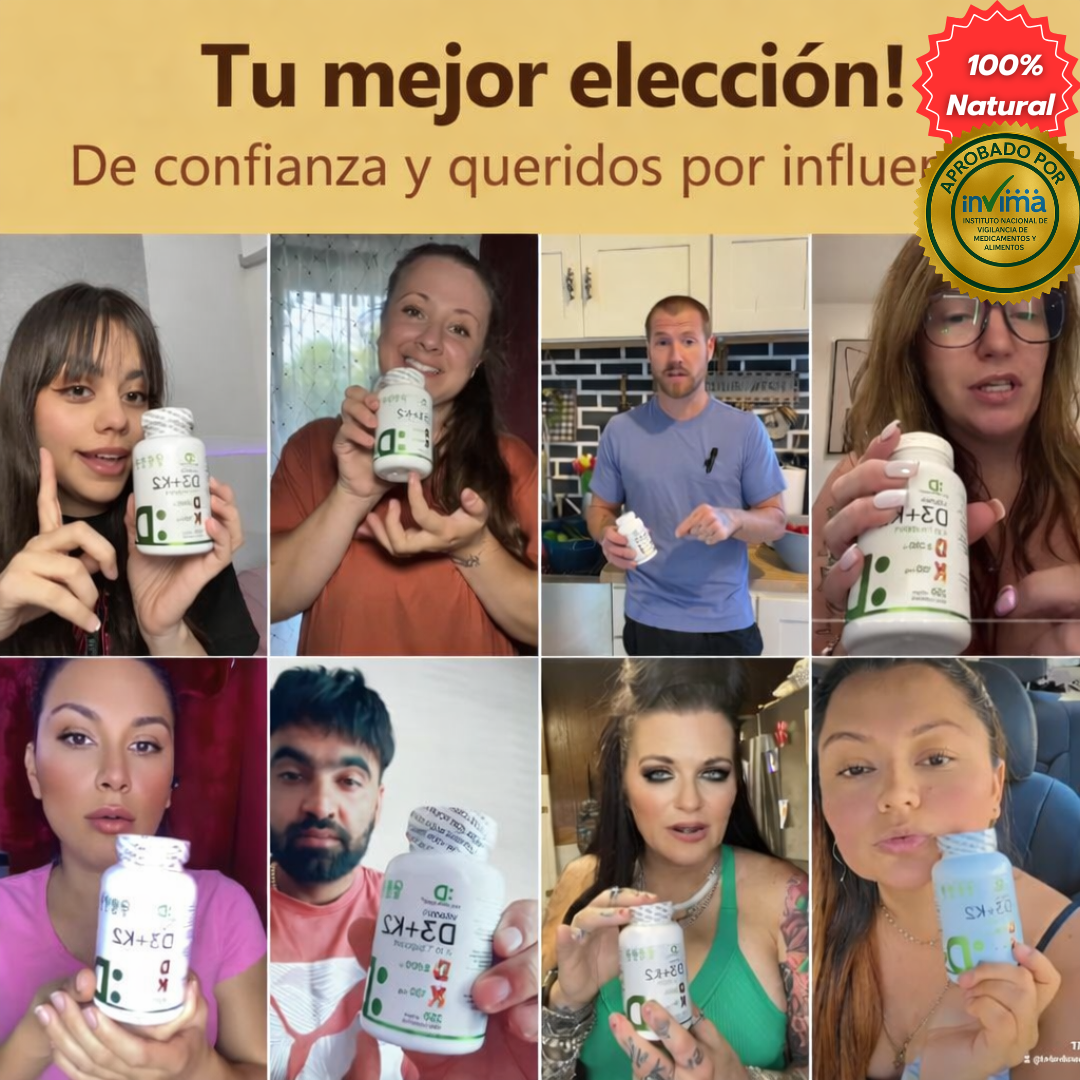 Pack x2 Vitamina D3 + K2 - Fortalece tus Huesos y Refuerza tu Sistema Inmune