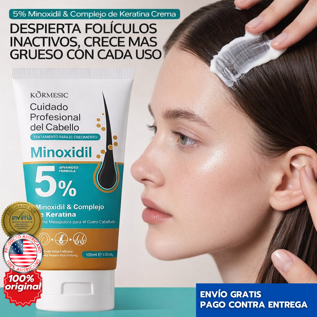 ReGrowX™ | Crema Capilar con Minoxidil 5% para Crecimiento, Grosor y Anti Caída