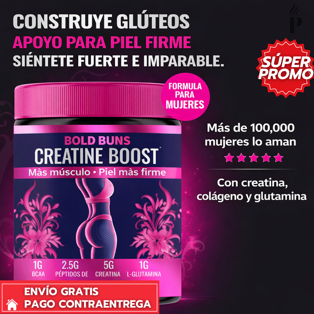 Bold Buns Creatina Boost | Fórmula de Creatina, Colágeno y Aminoácidos
